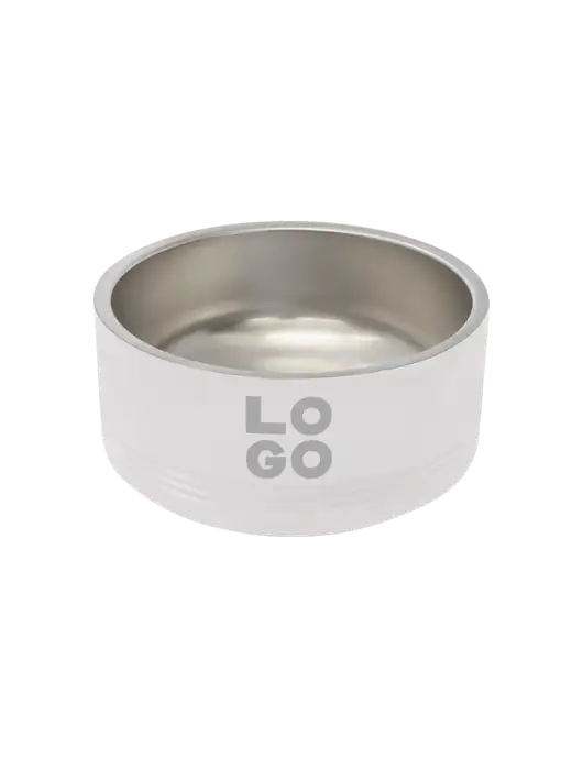 Polar Camel 32 oz. Medium White Pet Bowl w/Logo