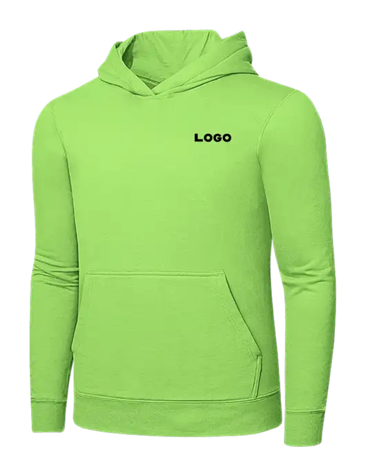 Light Green 7.8. oz Ring Spun Hooded Sweatshirt w/Logo