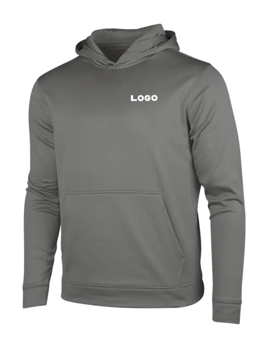 Dark Smoke Grey Sport-Wick Fleece Hooded Pullover w/Logo