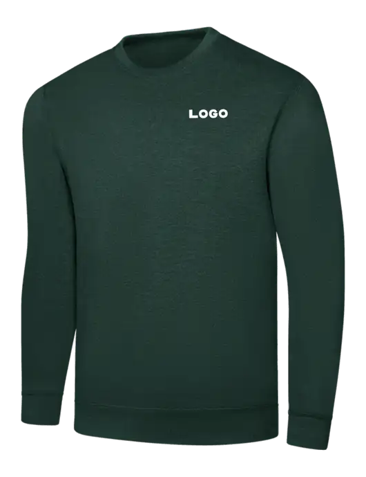 Dark Green 7.8 oz Ring Spun Crew Sweatshirt w/Logo