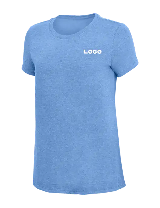 Womens Simply Soft Maritime Frost 4.5oz Poly/Combed Ring Spun Cotton T-Shirt
 w/Logo