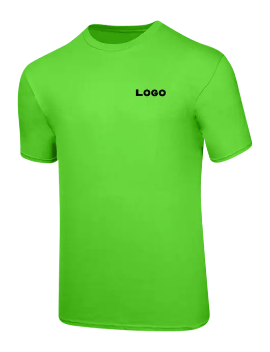 Ring Spun Safety Green 4.5 oz T-Shirt w/Logo