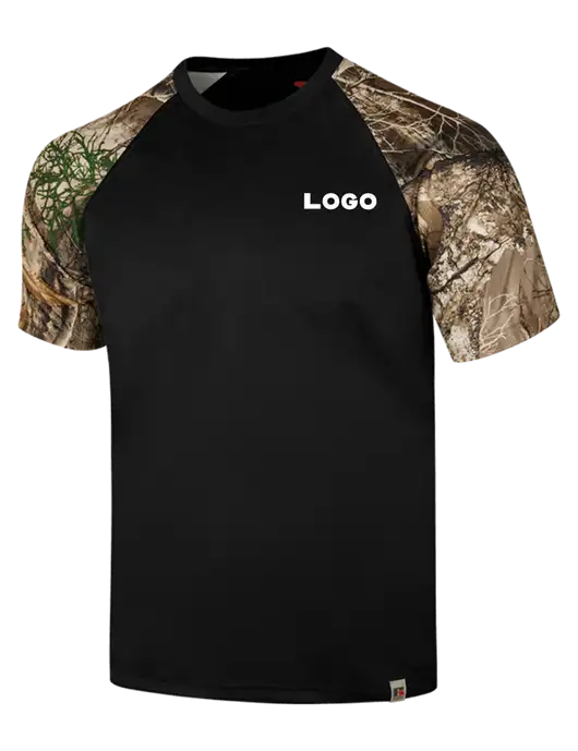 Russell Outdoors Black/Realtree Edge Camo Colorblock Performance T-Shirt w/Logo