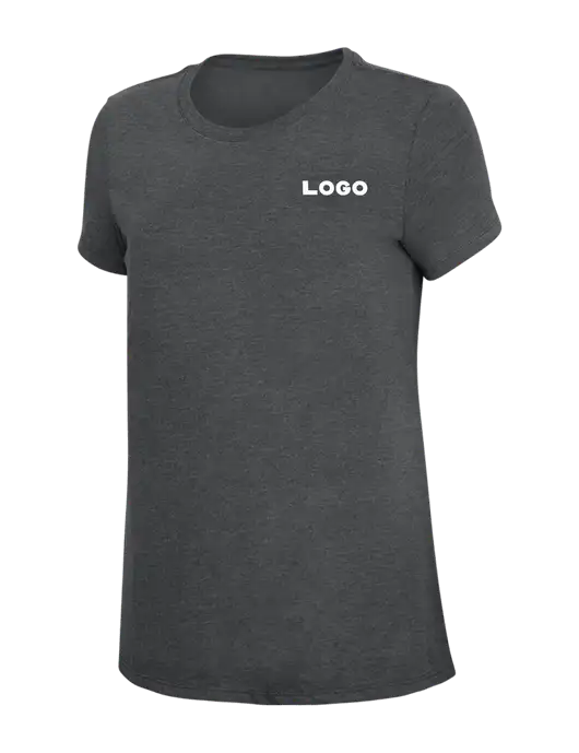 Womens Simply Soft Charcoal 4.5oz Poly/Combed Ring Spun Cotton T-Shirt w/Logo