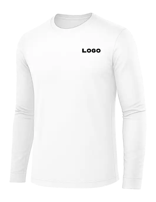 Long Sleeve White PosiCharge Competitor Tee w/Logo