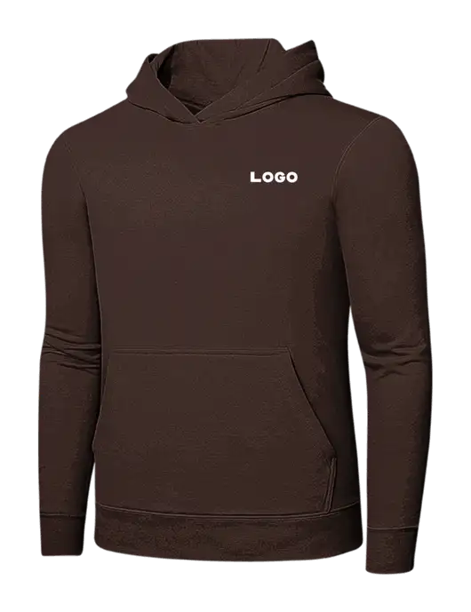 Dark Chocolate Brown 7.8 oz Ring Spun Hooded Sweatshirt w/Logo