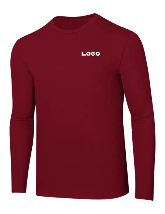 Ring Spun Cardinal 4.5 oz Long Sleeve T-Shirt w/Logo