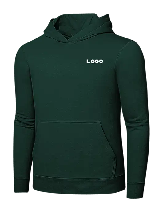 Dark Green 7.8 oz Ring Spun Hooded Sweatshirt w/Logo