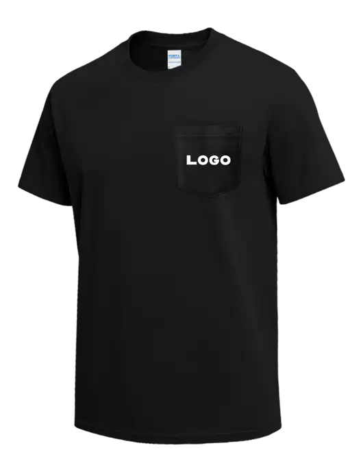 Black Heavyweight 6.1 oz Pocket T-Shirt w/Logo