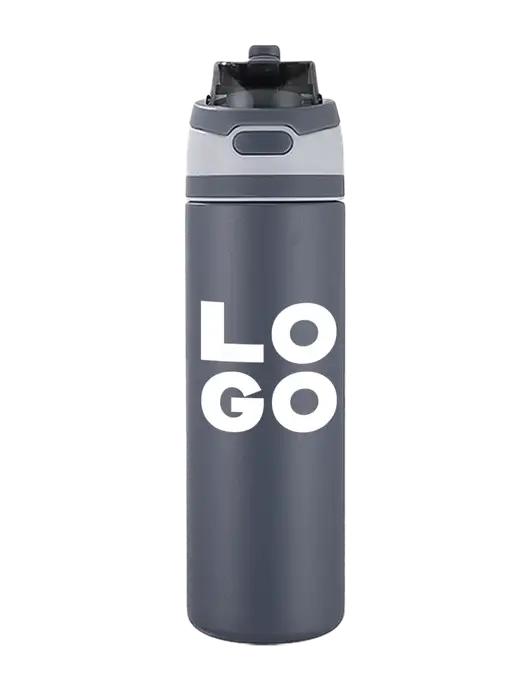 Medium Dark Grey Sip or Flip Lid Tumbler w/Logo
