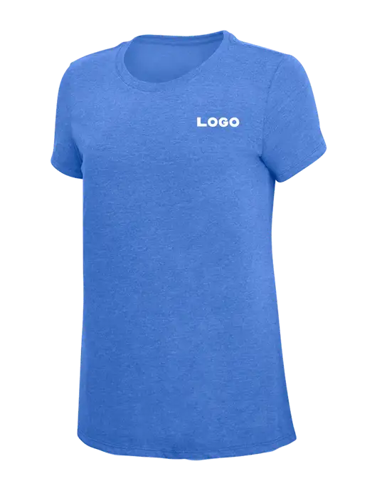 Womens Simply Soft Royal Frost 4.5oz  Poly/Combed Ring Spun Cotton T-Shirt w/Logo