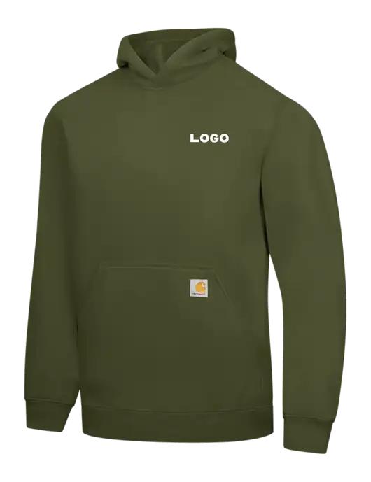 Carhartt Olive Midweight Hooded Sweatshirt w/Logo
