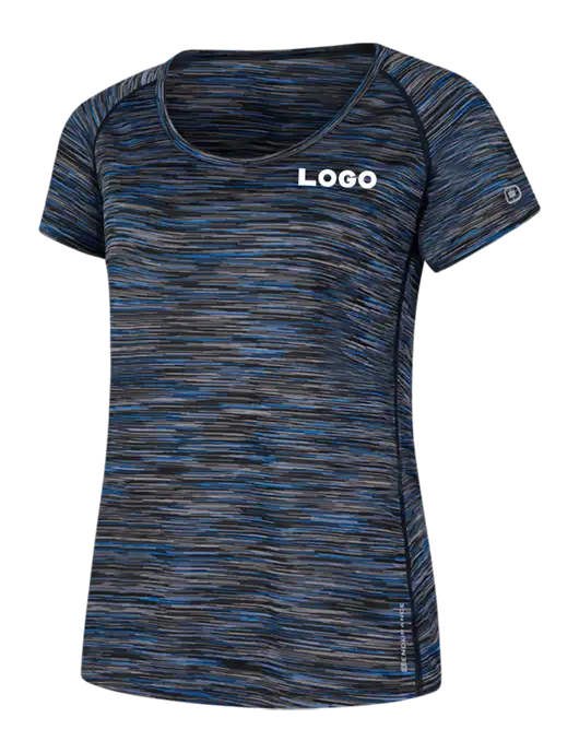 OGIO Womens Black/Royal Space Dye Verge Scoop Neck w/Logo