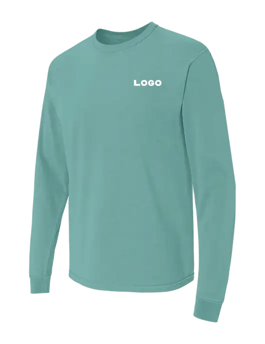 Comfort Colors Garment-Dyed Light Teal Heavyweight Long Sleeve T-Shirt w/Logo