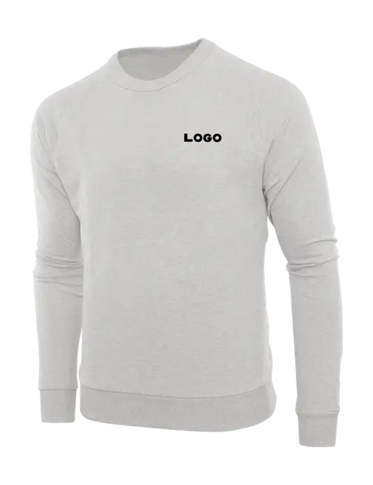 Allmade Granite Grey Heather Organic French Terry Crewneck Sweatshirt w/Logo