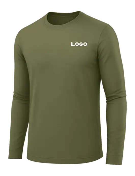 Long Sleeve Light Olive PosiCharge Competitor Tee w/Logo