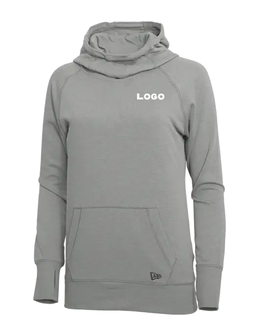 New Era Shadow Grey Heather Womens Tri-Blend Fleece Pullover Hoodie w/Logo