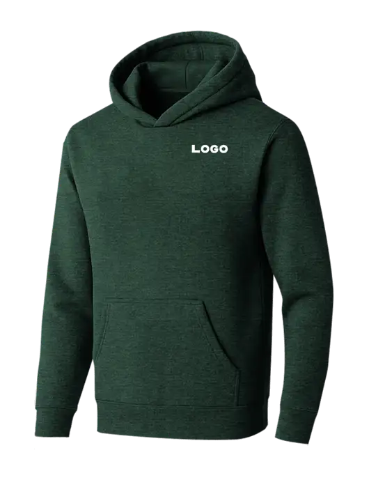 BELLA+CANVAS Heather Forest Sponge Fleece Pullover Hoodie w/Logo