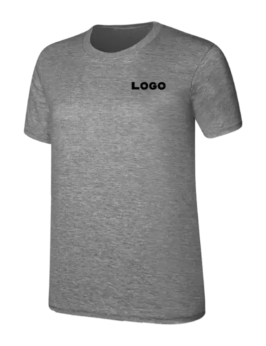 Womens Ring Spun Light Grey Heather 4.5 oz T-Shirt w/Logo