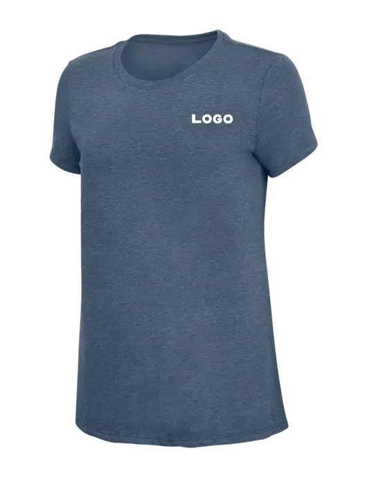Womens Simply Soft Navy Frost 4.5oz  Poly/Combed Ring Spun Cotton T-Shirt w/Logo