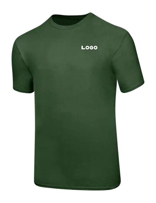Ring Spun Dark Olive 4.5 oz T-Shirt w/Logo