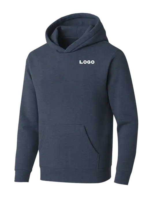 BELLA+CANVAS Heather Navy Sponge Fleece Pullover Hoodie w/Logo