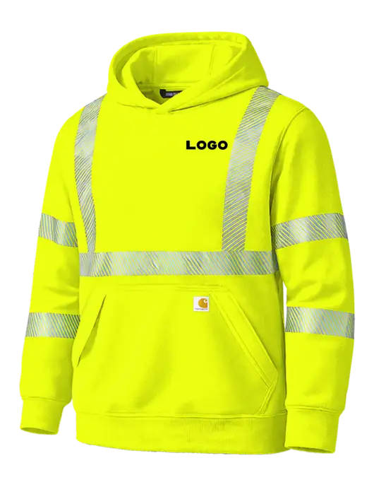Carhartt Safety Yellow ANSI 107 Class 3 Hooded Sweatshirt w/Logo