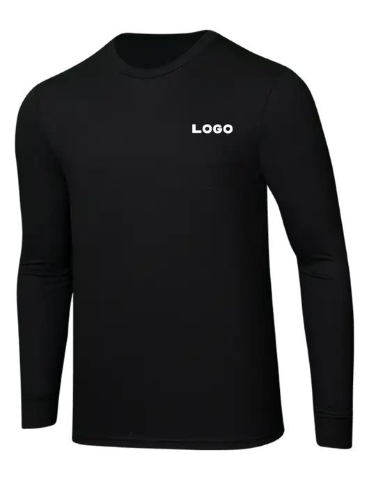Simply Soft Long Sleeve Black 4.5 oz, Poly/Combed Ring Spun Cotton T-Shirt w/Logo