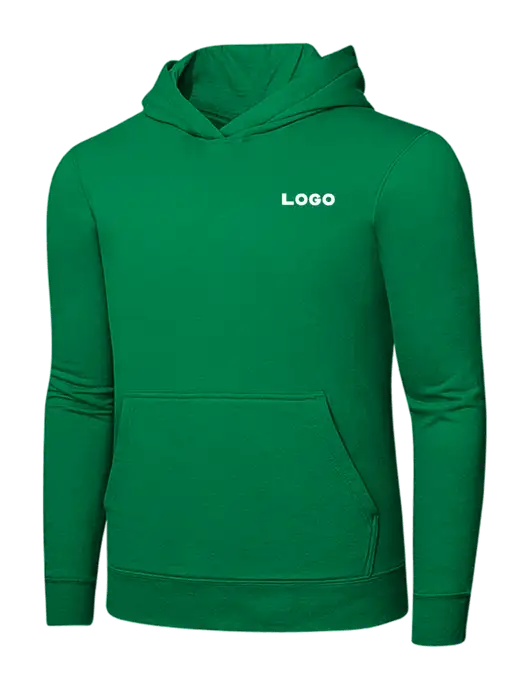 Dark Kelly Green 7.8 oz Ring Spun Hooded Sweatshirt w/Logo