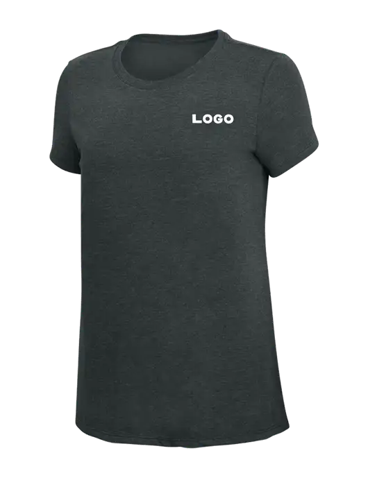 Womens Simply Soft Black Frost 4.5oz Poly/Combed Ring Spun Cotton T-Shirt w/Logo