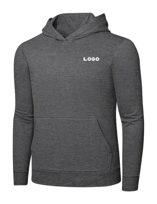 Graphite Heather 7.8. oz Ring Spun Hooded Sweatshirt w/Logo