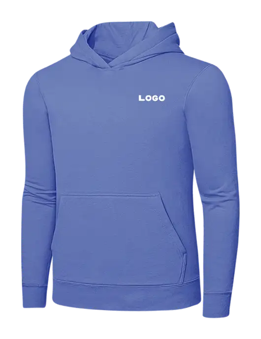 Carolina Blue 7.8 oz Ring Spun Hooded Sweatshirt w/Logo
