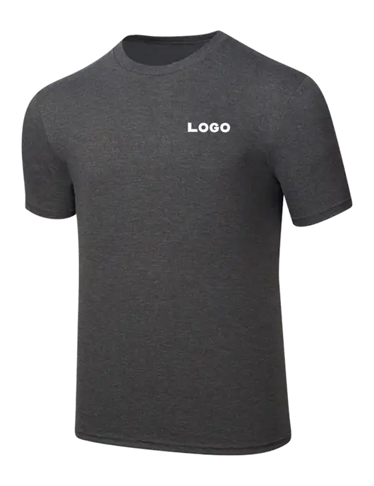 Simply Soft Heathered Charcoal 4.5oz  Poly/Combed Ring Spun Cotton T-Shirt w/Logo
