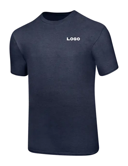 Ring Spun Heather Navy 4.5 oz T-Shirt w/Logo
