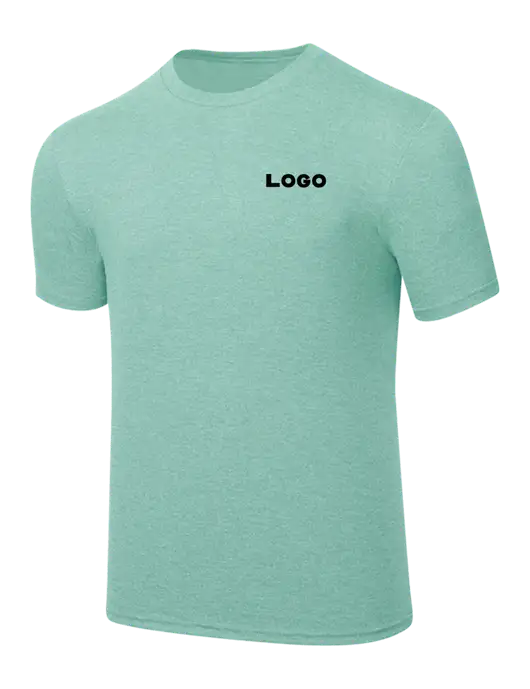 Simply Soft Heathered Sage 4.5oz  Poly/Combed Ring Spun Cotton T-Shirt w/Logo