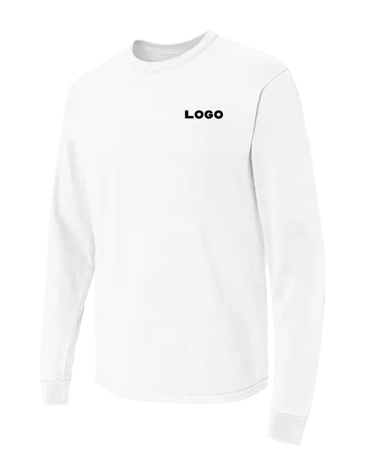 Comfort Colors Garment-Dyed White Heavyweight Long Sleeve T-Shirt w/Logo