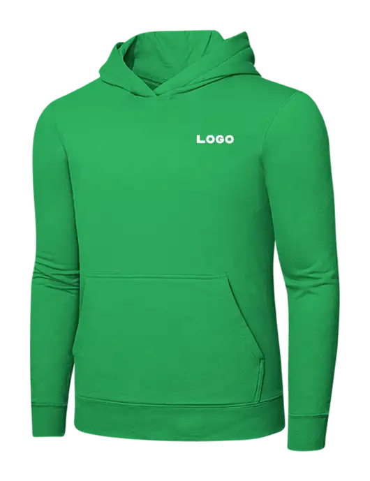 Light Kelly Green 7.8 oz Ring Spun Hooded Sweatshirt w/Logo
