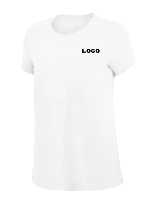 Womens Simply Soft White 4.5oz Poly/Combed Ring Spun Cotton T-Shirt
 w/Logo