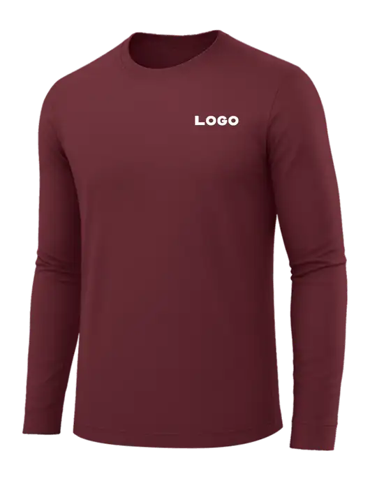 Long Sleeve Maroon PosiCharge Competitor Tee w/Logo