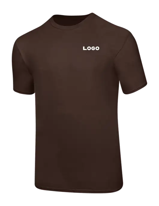 Ring Spun Dark Brown 4.5 oz T-Shirt w/Logo