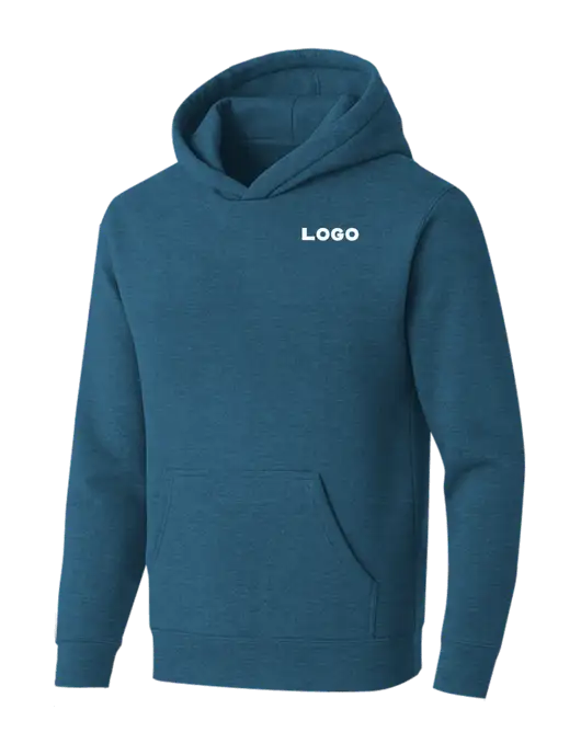 BELLA+CANVAS Heather Deep Teal Sponge Fleece Pullover Hoodie w/Logo