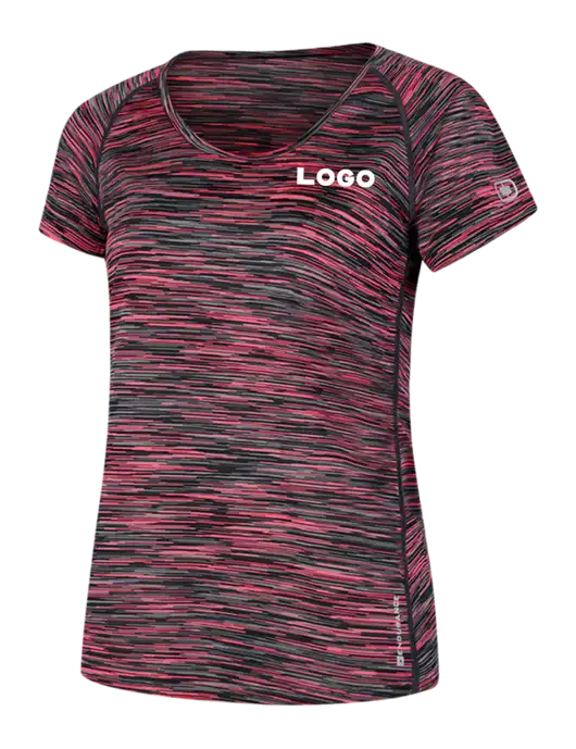 OGIO Womens Black/Fucia Space Dye Verge Scoop Neck w/Logo