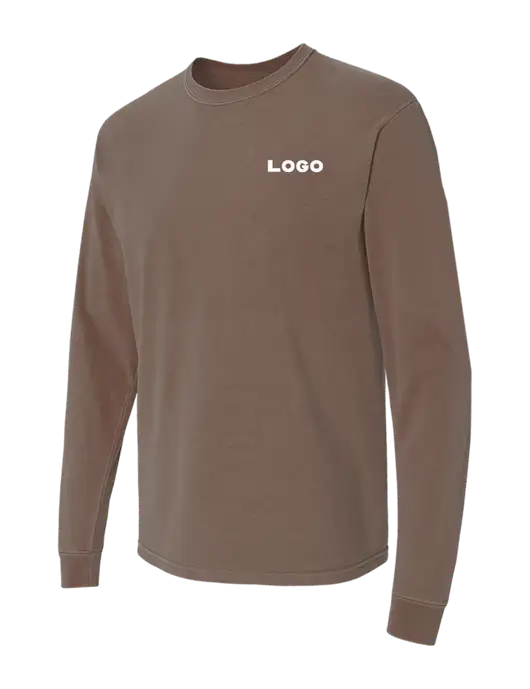 Comfort Colors Garment-Dyed Brown Heavyweight Long Sleeve T-Shirt w/Logo