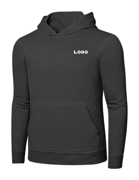 Charcoal 7.8 oz Ring Spun Hooded Sweatshirt w/Logo