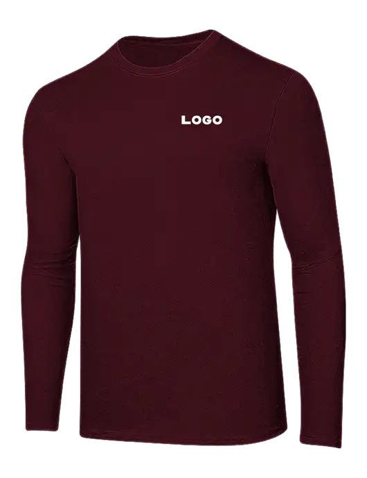 Ring Spun Maroon 4.5 oz Long Sleeve T-Shirt w/Logo