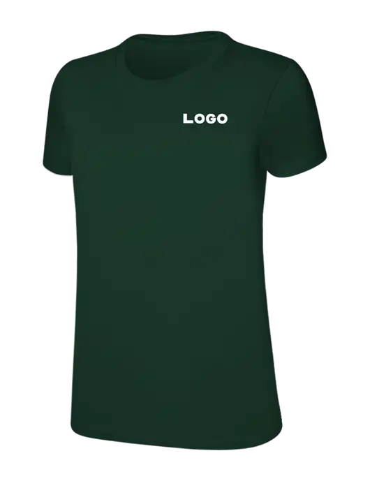 Womens Ring Spun Forest Green 4.5 oz T-Shirt w/Logo