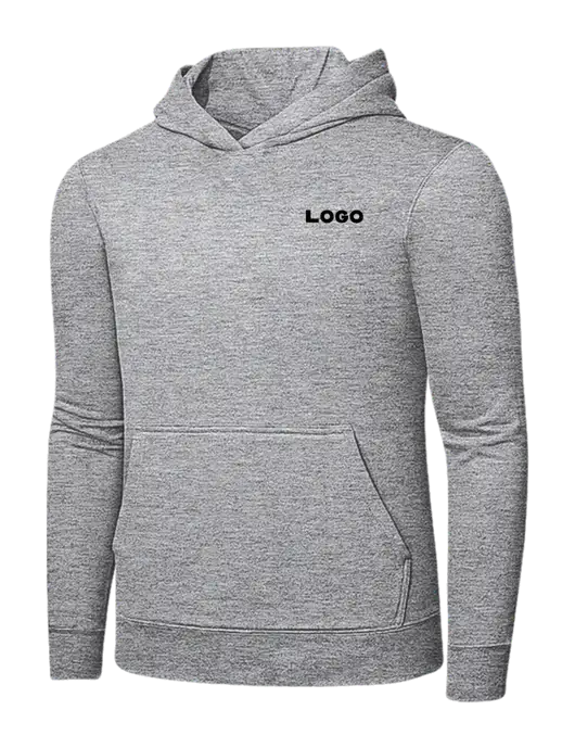 Light Grey Heather 7.8 oz Ring Spun Hooded Sweatshirt w/Logo