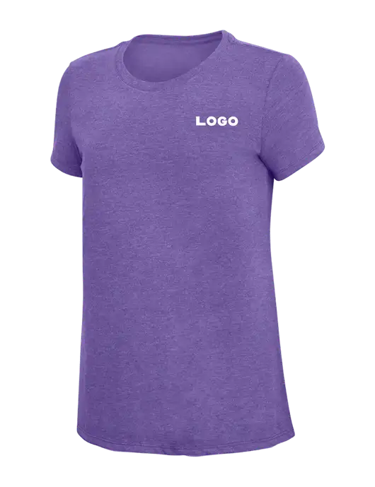 Womens Simply Soft Purple Frost 4.5oz  Poly/Combed Ring Spun Cotton T-Shirt w/Logo