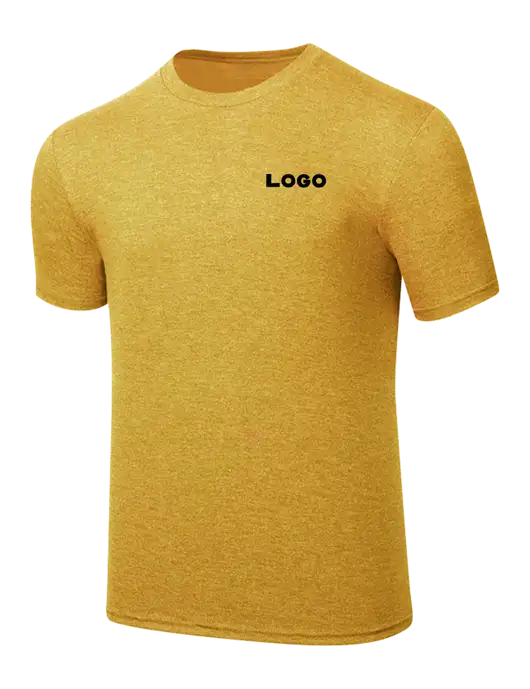 Simply Soft Yellow Gold Heathered 4.5oz Poly/Combed Ring Spun Cotton T-Shirt
 w/Logo
