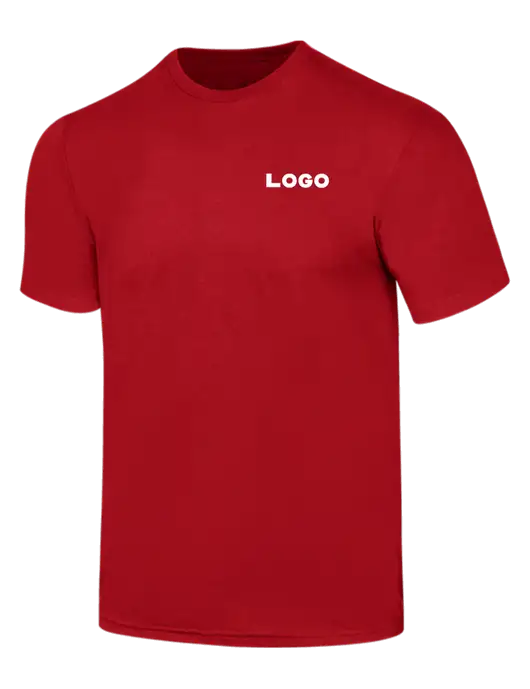 Simply Soft Red 4.5oz  Poly/Combed Ring Spun Cotton T-Shirt w/Logo